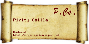 Pirity Csilla névjegykártya